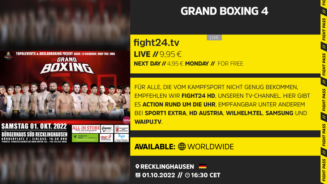 Fight Pass fight24 GRAND BOXING 4 fight24